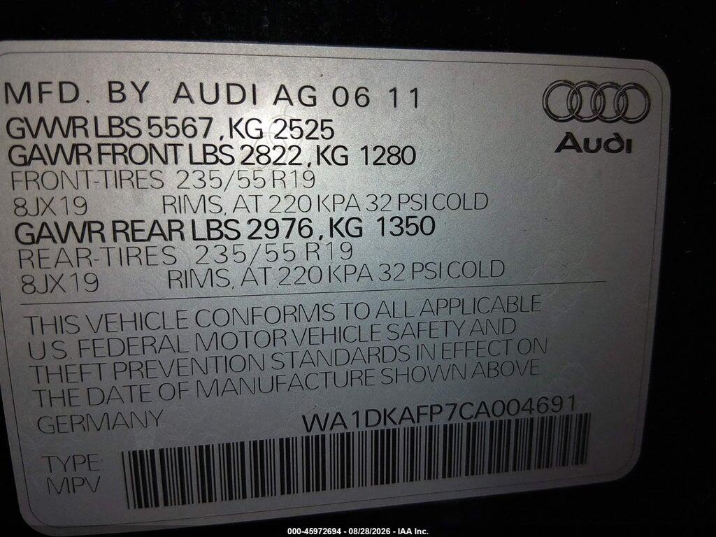 WA1DKAFP7CA004691 2012 AUDI Q5 photo no. 9