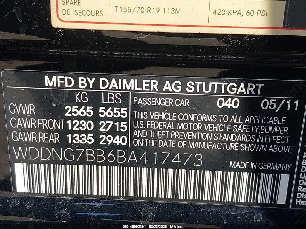 WDDNG7BB6BA417473 2011 MERCEDES-BENZ S 550 photo no. 9