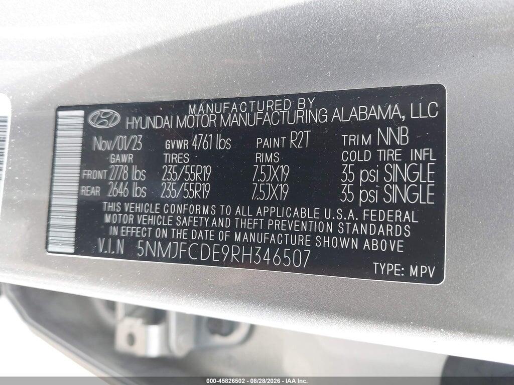 5NMJFCDE9RH346507 2024 HYUNDAI TUCSON photo no. 9
