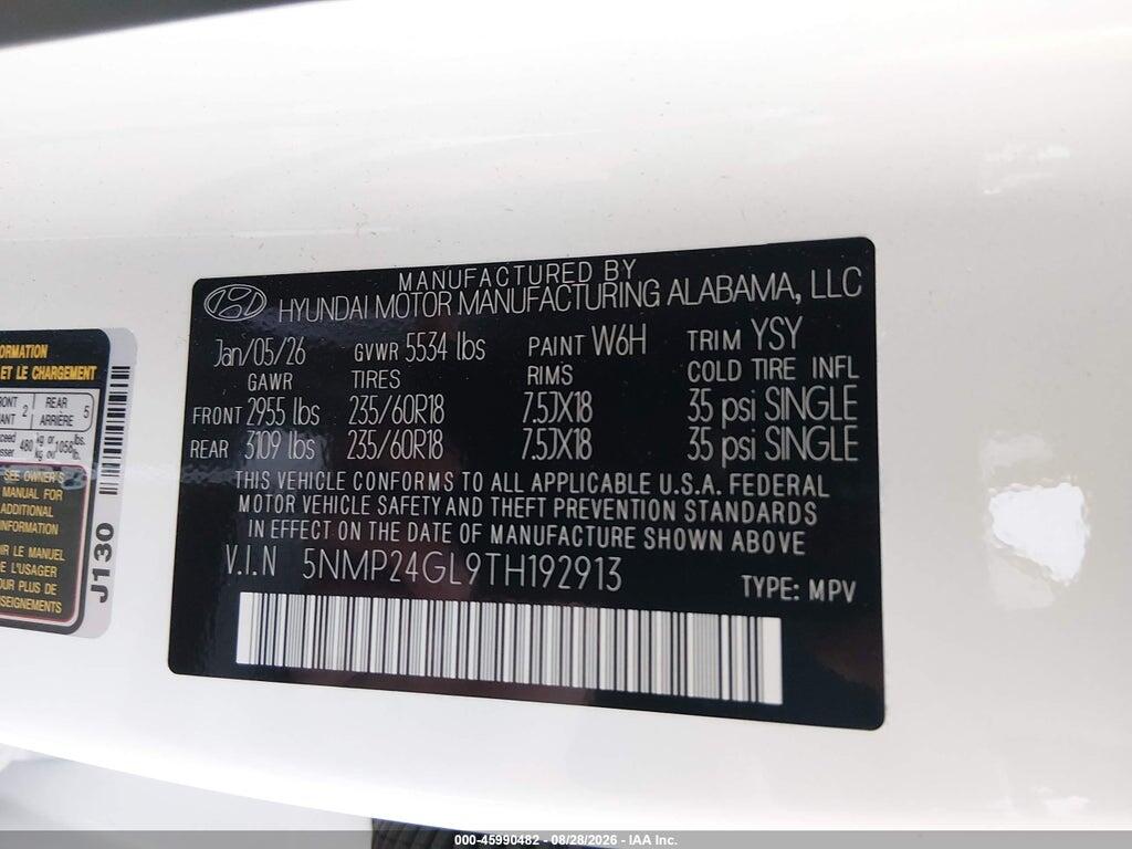 5NMP24GL9TH192913 2026 HYUNDAI SANTA FE photo no. 9