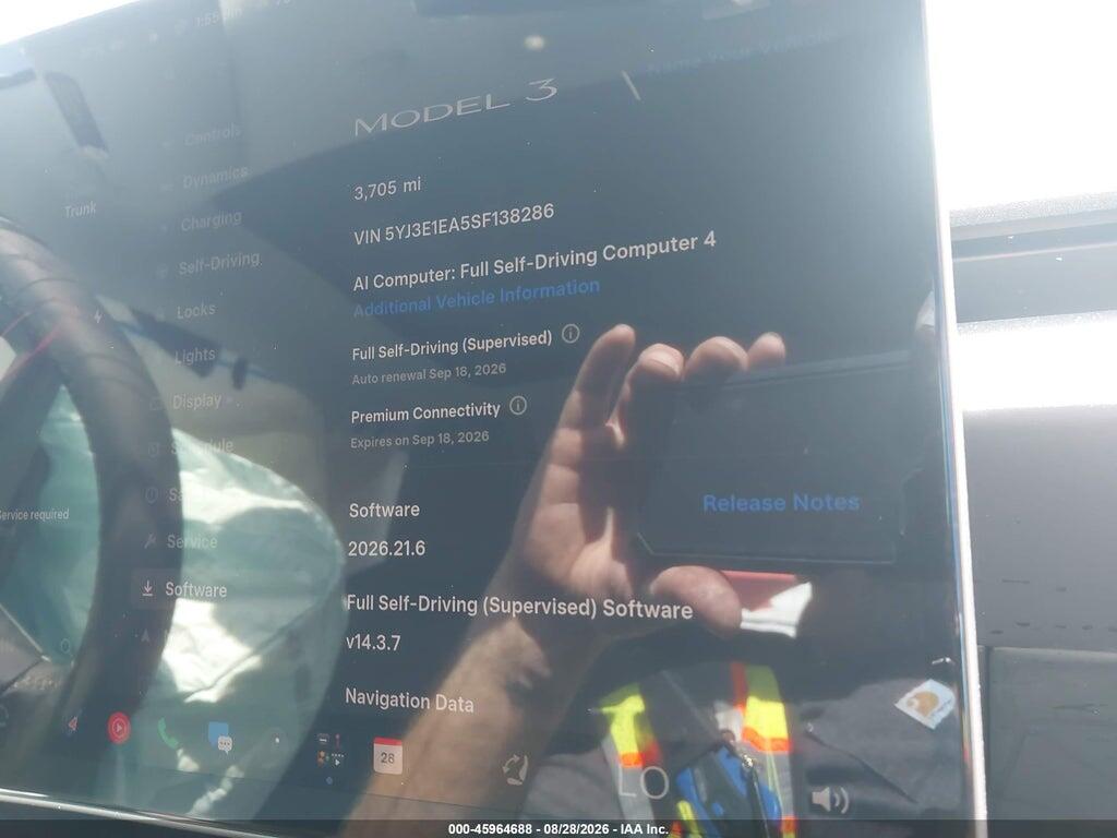 5YJ3E1EA5SF138286 2025 TESLA MODEL 3 photo no. 7