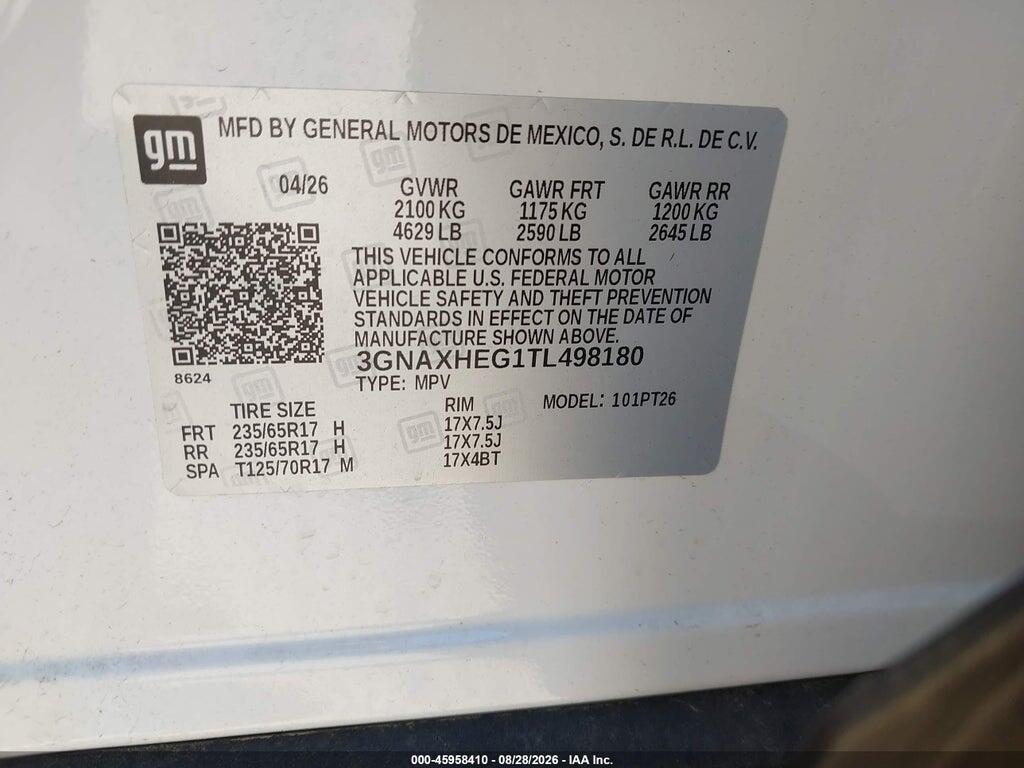 3GNAXHEG1TL498180 2026 CHEVROLET EQUINOX photo no. 9