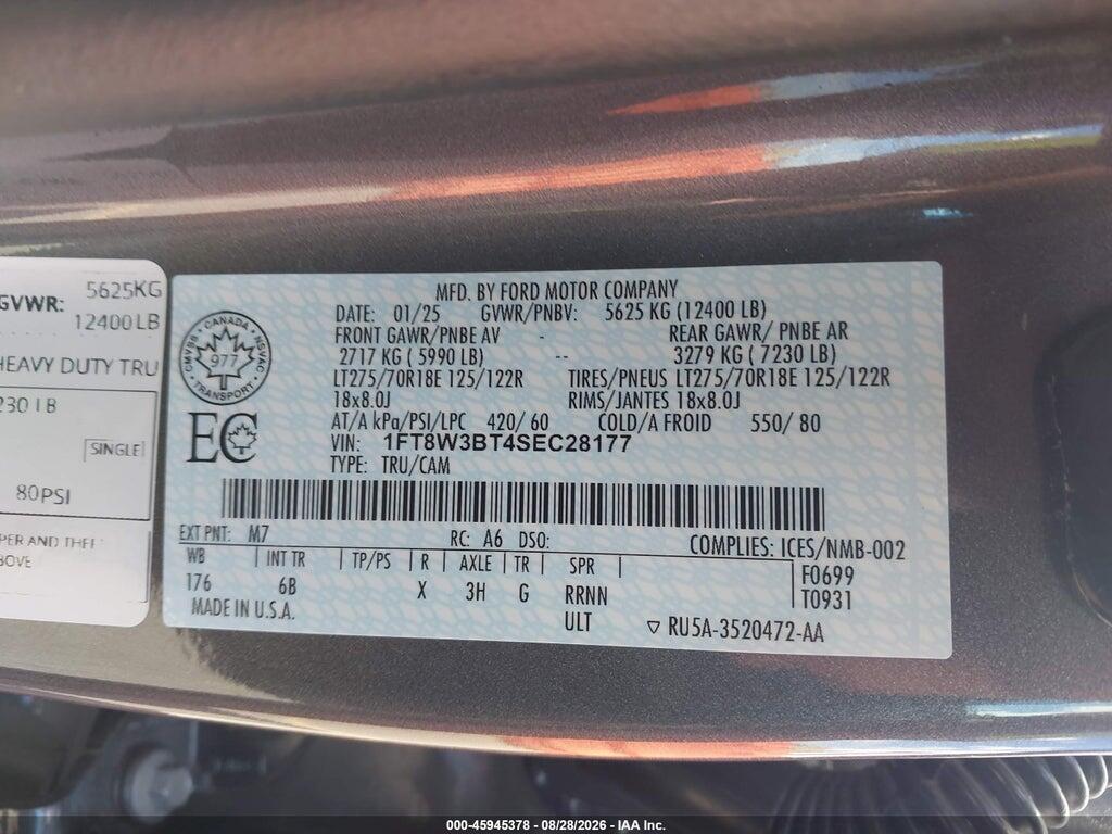 1FT8W3BT4SEC28177 2025 FORD F-350 photo no. 8