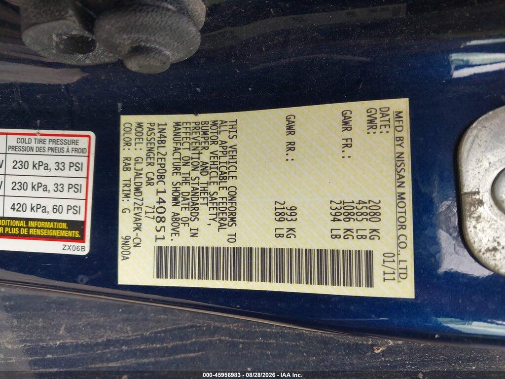 1N4BL2EP0BC140851 2011 NISSAN ALTIMA photo no. 9