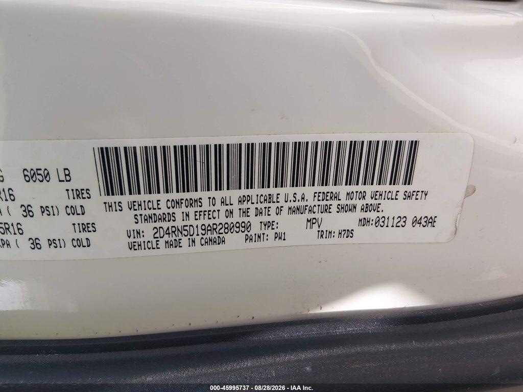 2D4RN5D19AR280990 2010 DODGE GRAND CARAVAN photo no. 9