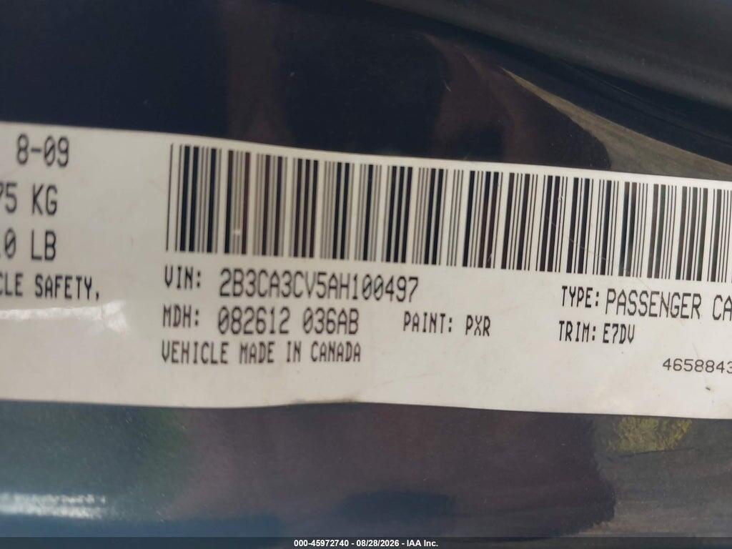 2B3CA3CV5AH100497 2010 DODGE CHARGER photo no. 9