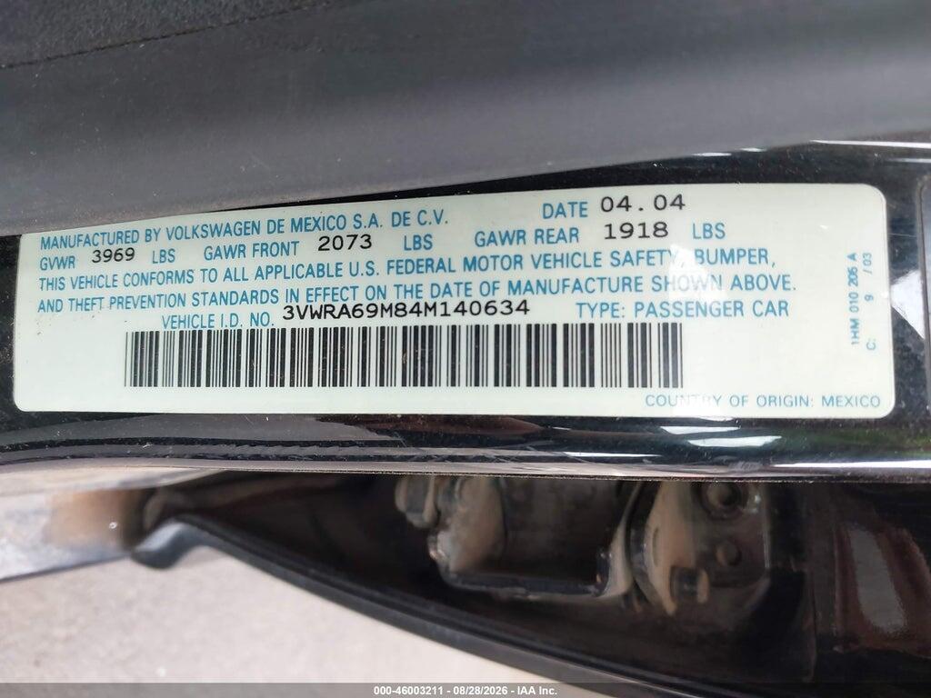 3VWRA69M84M140634 2004 VOLKSWAGEN JETTA photo no. 9