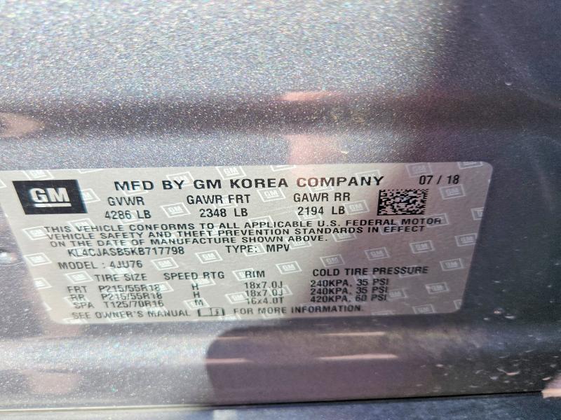 KL4CJASB5KB717798 2019 BUICK ENCORE photo no. 12