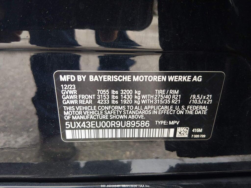 5UX43EU00R9U89586 2024 BMW X5 PHEV photo no. 9