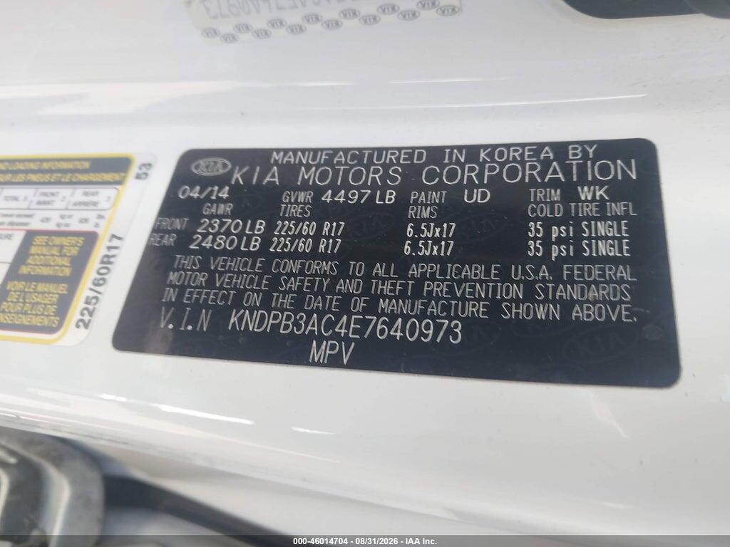 KNDPB3AC4E7640973 2014 KIA SPORTAGE photo no. 9