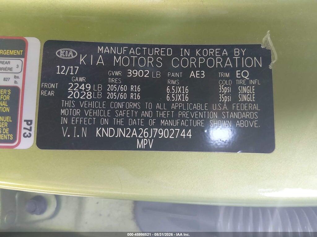 KNDJN2A26J7902744 2018 KIA SOUL photo no. 9