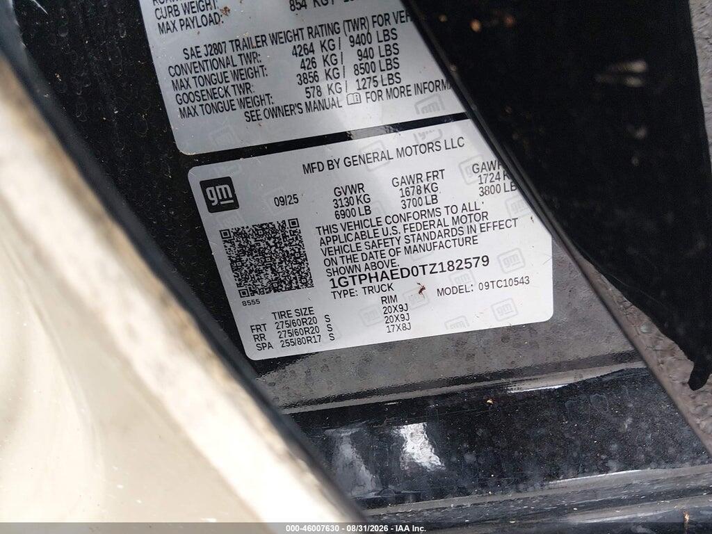 1GTPHAED0TZ182579 2026 GMC SIERRA 1500 photo no. 9