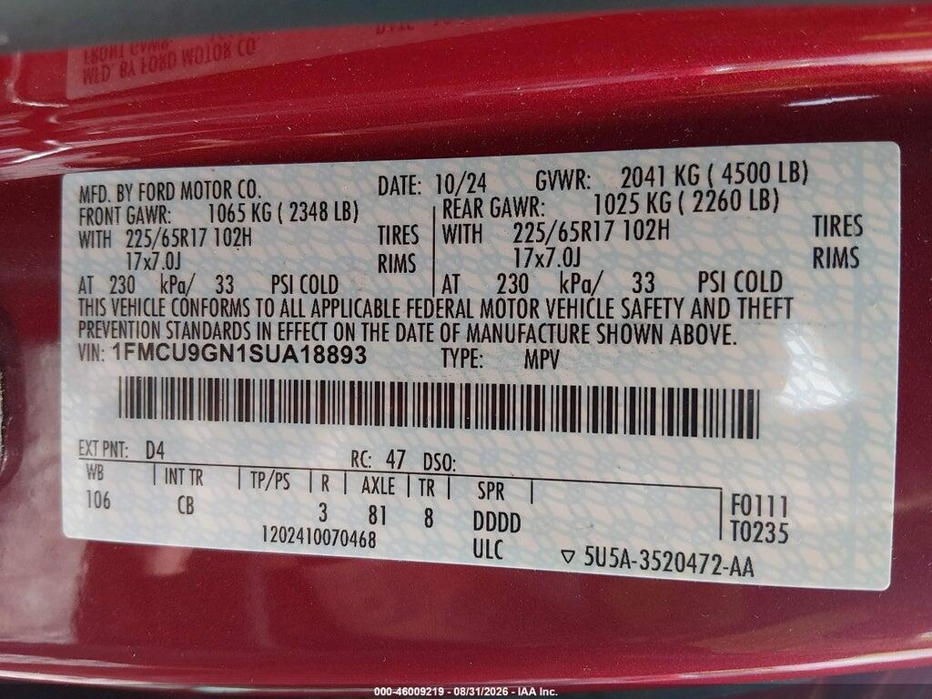 1FMCU9GN1SUA18893 2025 FORD ESCAPE photo no. 9