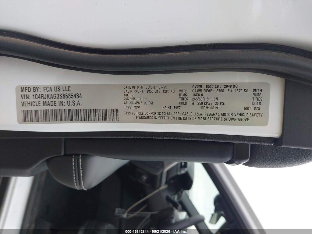 1C4RJKAG3S8685434 2025 JEEP GRAND CHEROKEE L photo no. 9