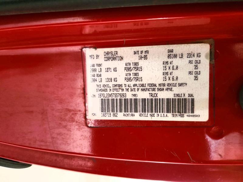 1B7GL23X5TS579263 1996 DODGE DAKOTA photo no. 12