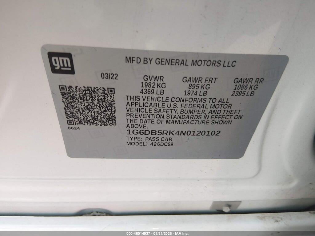 1G6DB5RK4N0120102 2022 CADILLAC CT4 photo no. 9