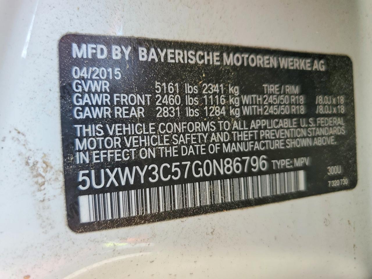 2016 BMW X3 XDRIVE28D — Фото 13 из 13