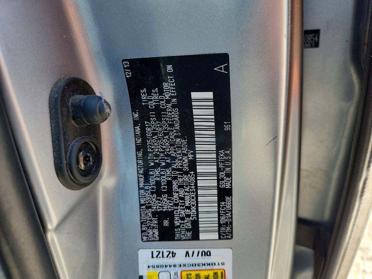 2014 TOYOTA SIENNA LE — Фото 13 из 13