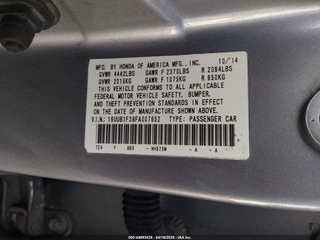 19UUB1F38FA007852 2015 ACURA TLX photo no. 9