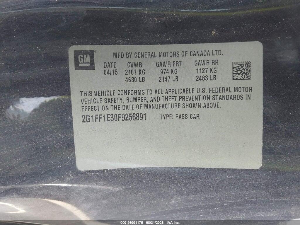 2G1FF1E30F9256891 2015 CHEVROLET CAMARO photo no. 9