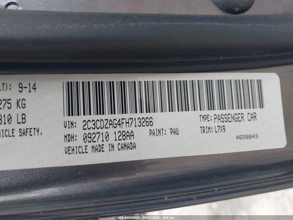 2C3CDZAG4FH713266 2015 DODGE CHALLENGER photo no. 9