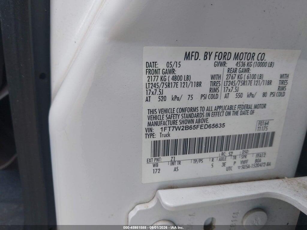 1FT7W2B65FED65635 2015 FORD F-250 photo no. 9