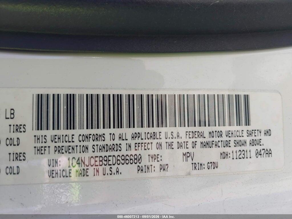 1C4NJCEB9ED696680 2014 JEEP COMPASS photo no. 9