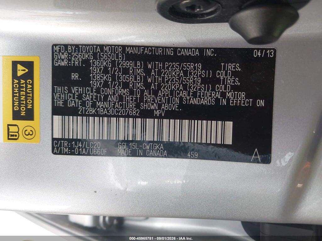 2T2BK1BA3DC207682 2013 LEXUS RX 350 photo no. 9