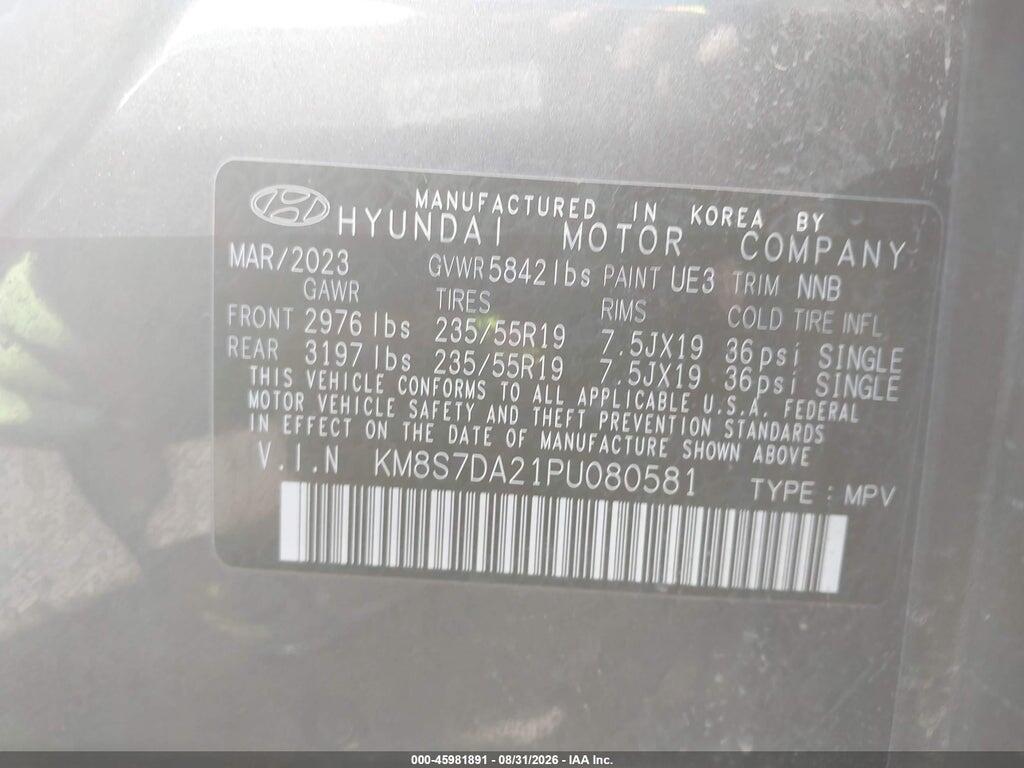 KM8S7DA21PU080581 2023 HYUNDAI SANTA FE PLUG-IN HYBRID photo no. 9