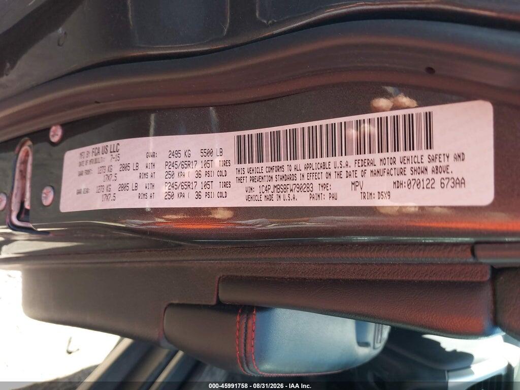 1C4PJMBS8FW790283 2015 JEEP CHEROKEE photo no. 9