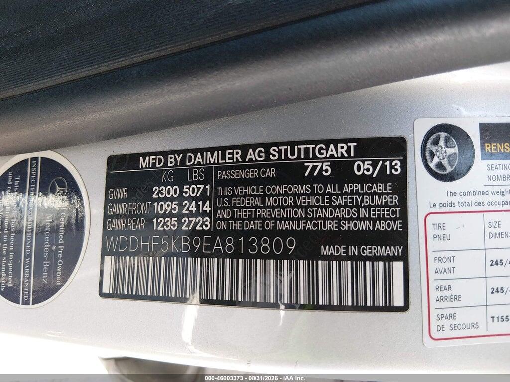 WDDHF5KB9EA813809 2014 MERCEDES-BENZ E 350 photo no. 9