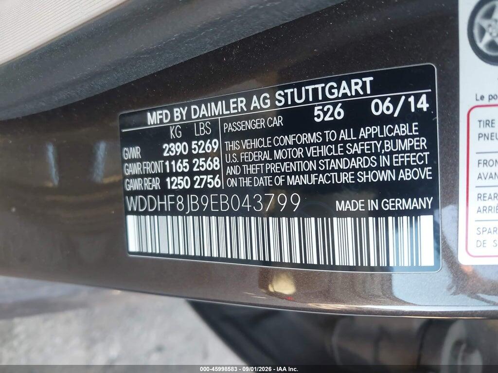 WDDHF8JB9EB043799 2014 MERCEDES-BENZ E 350 photo no. 9