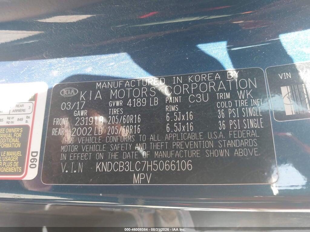 KNDCB3LC7H5066106 2017 KIA NIRO photo no. 9