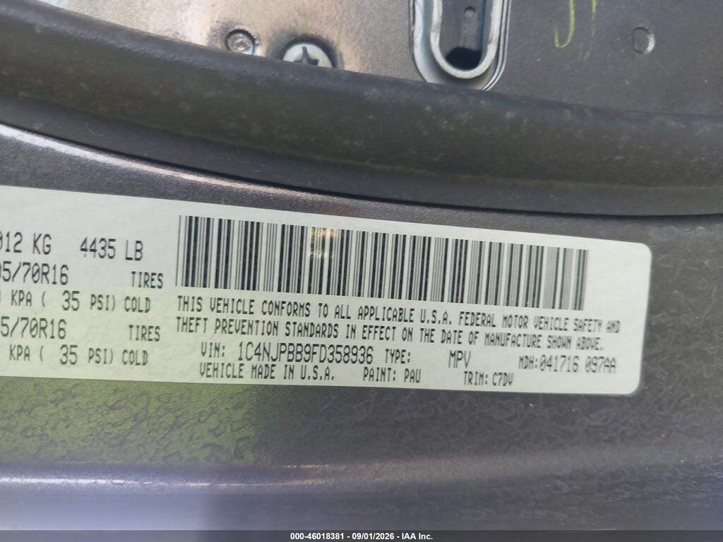 1C4NJPBB9FD358936 2015 JEEP PATRIOT photo no. 9