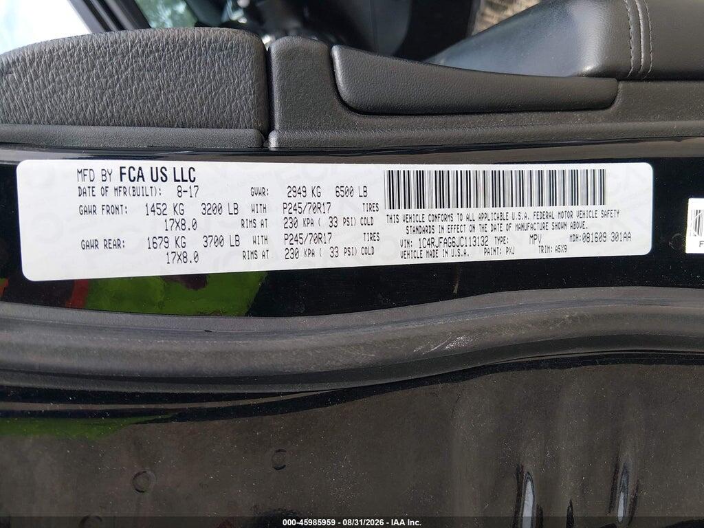 1C4RJFAG6JC113132 2018 JEEP GRAND CHEROKEE photo no. 9