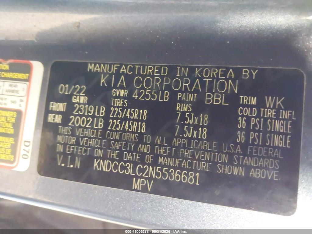 KNDCC3LC2N5536681 2022 KIA NIRO photo no. 9