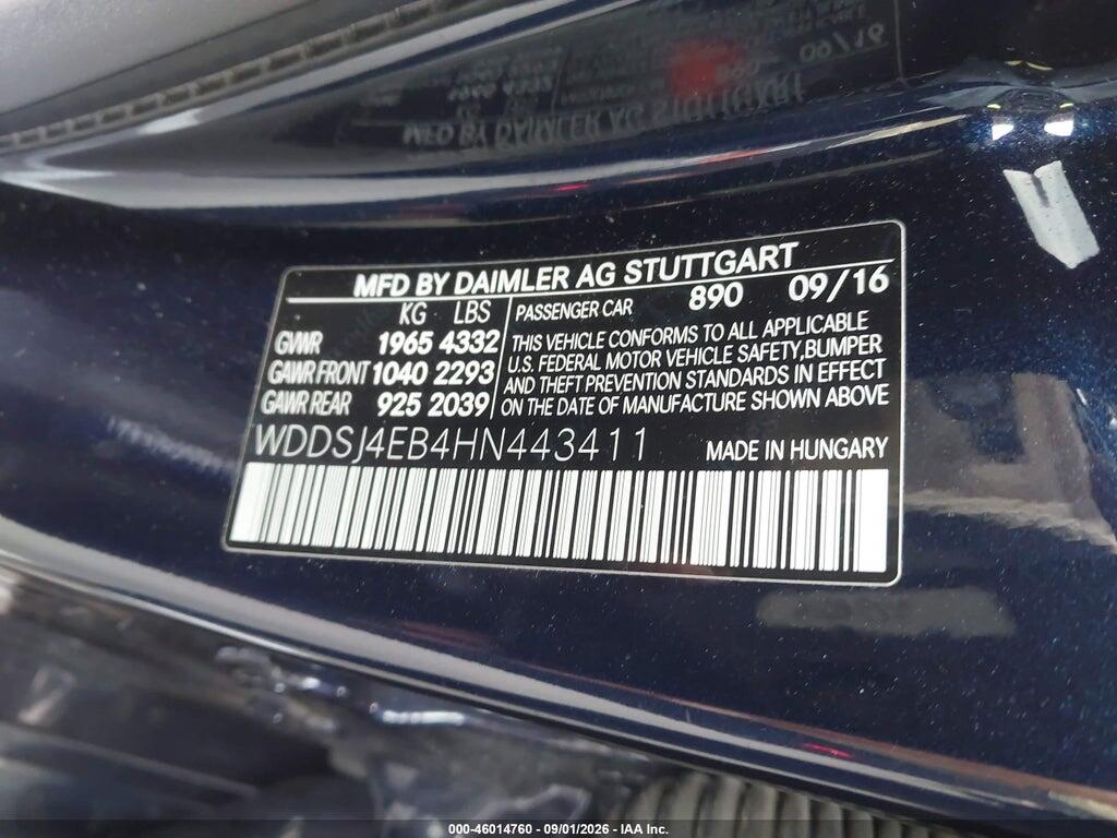 WDDSJ4EB4HN443411 2017 MERCEDES-BENZ CLA 250 photo no. 9
