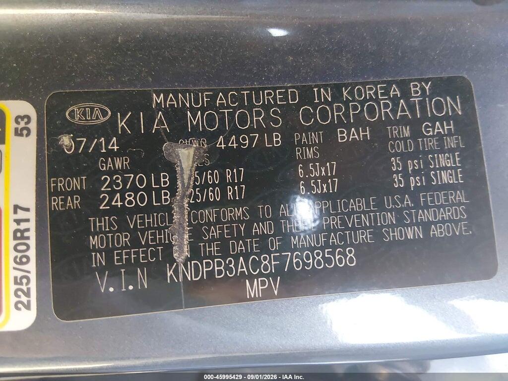 KNDPB3AC8F7698568 2015 KIA SPORTAGE photo no. 9
