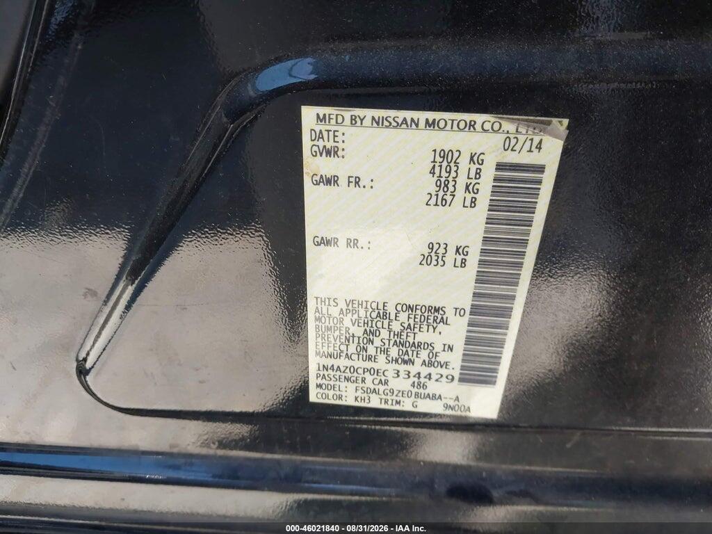 1N4AZ0CP0EC334429 2014 NISSAN LEAF photo no. 9