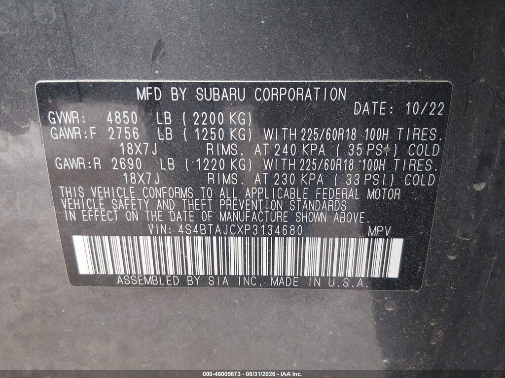 4S4BTAJCXP3134680 2023 SUBARU OUTBACK photo no. 9