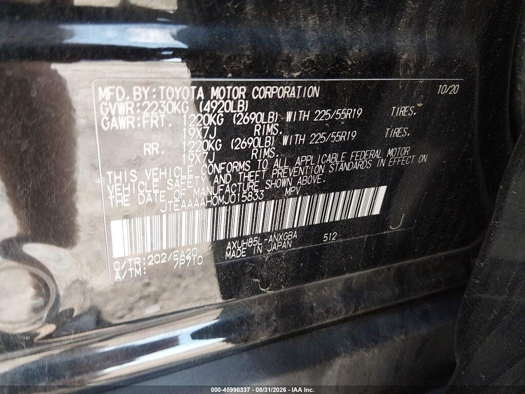 JTEAAAAH0MJ015833 2021 TOYOTA VENZA photo no. 9
