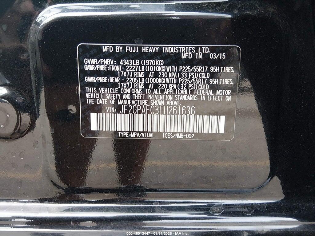 JF2GPAFC3FH261636 2015 SUBARU XV CROSSTREK photo no. 9