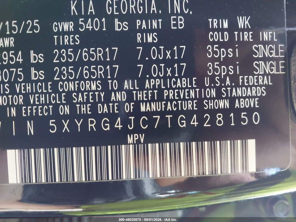 5XYRG4JC7TG428150 2026 KIA SORENTO photo no. 9