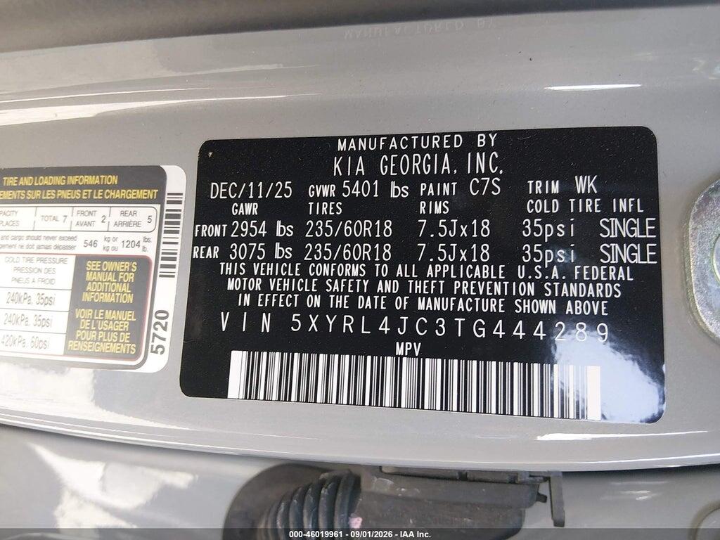 5XYRL4JC3TG444289 2026 KIA SORENTO photo no. 9