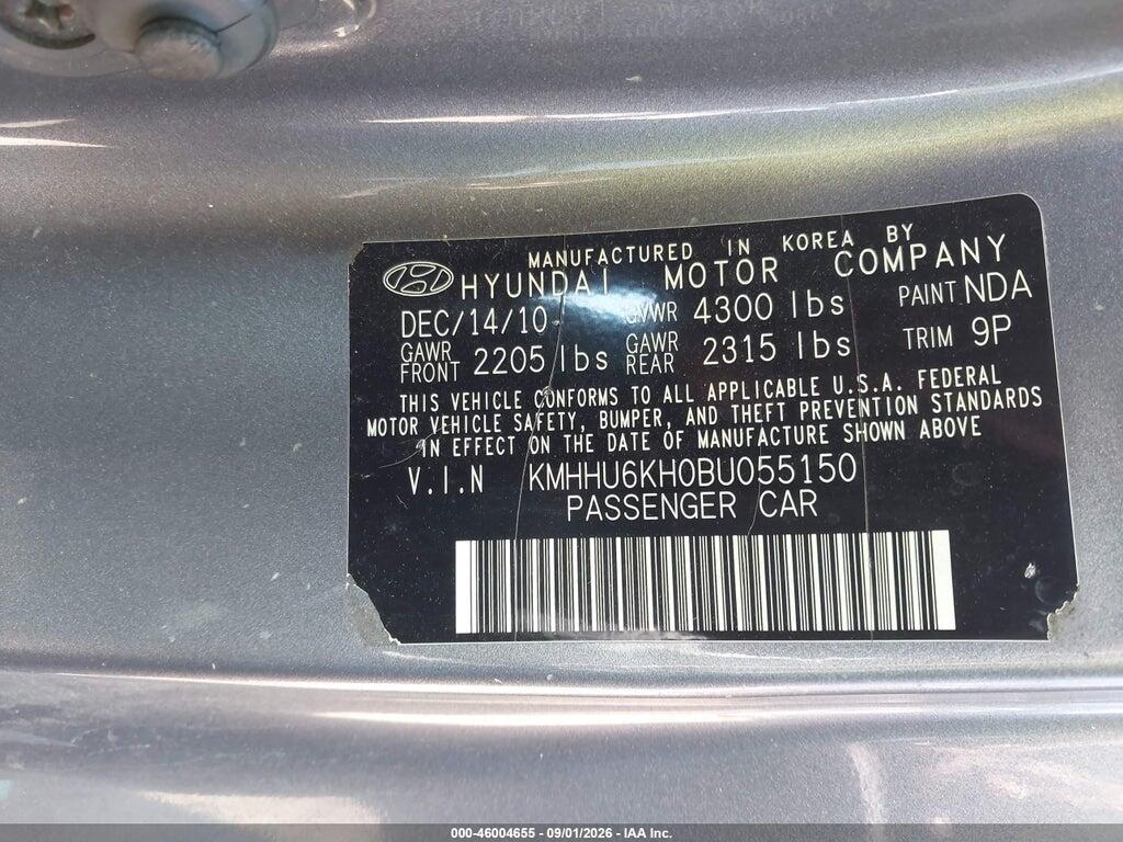 KMHHU6KH0BU055150 2011 HYUNDAI GENESIS photo no. 9
