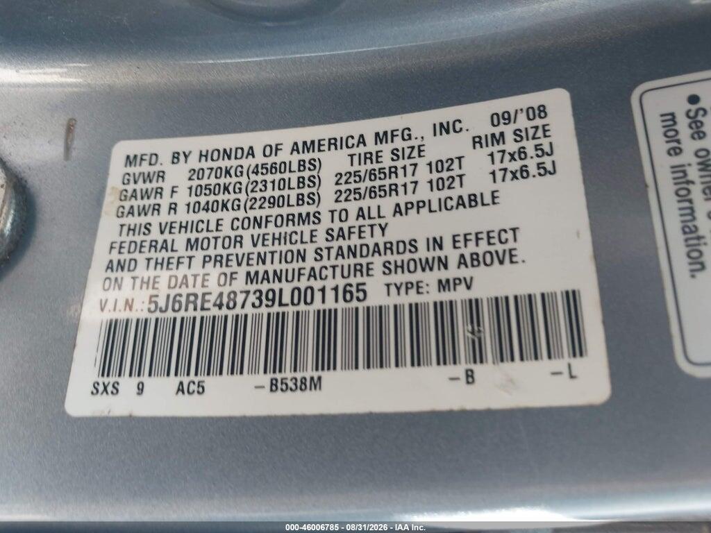 5J6RE48739L001165 2009 HONDA CR-V photo no. 9