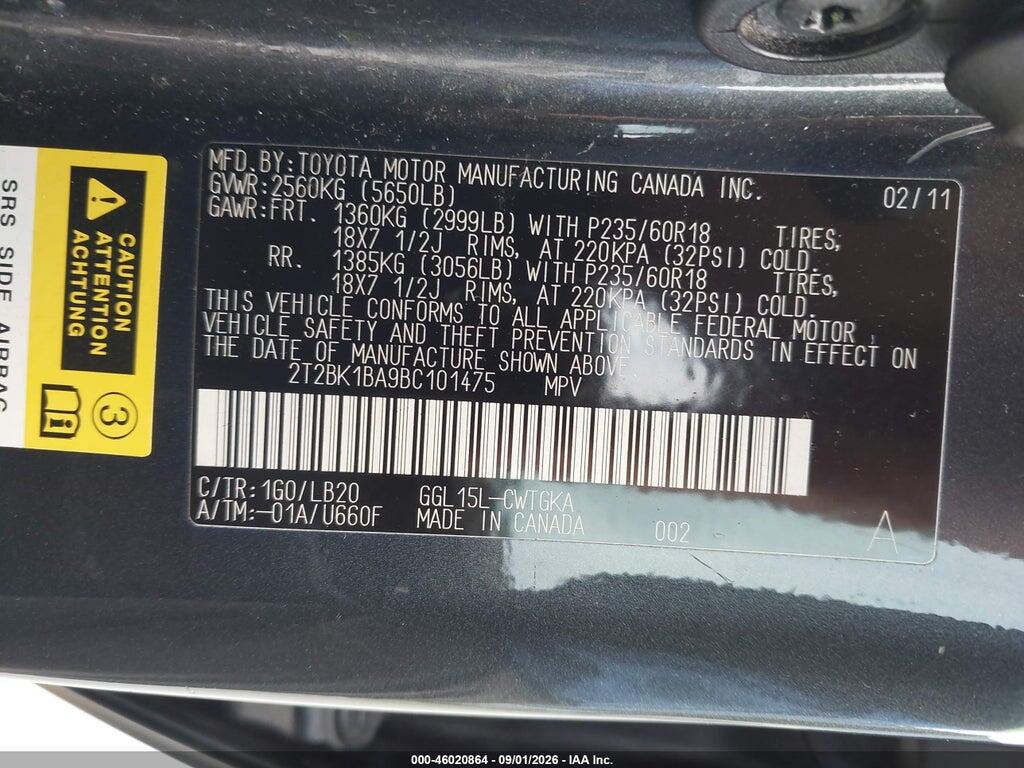 2T2BK1BA9BC101475 2011 LEXUS RX 350 photo no. 9