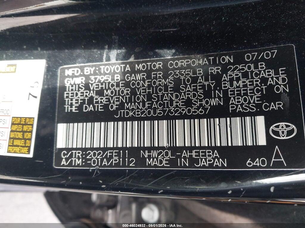 JTDKB20U573290567 2007 TOYOTA PRIUS photo no. 9