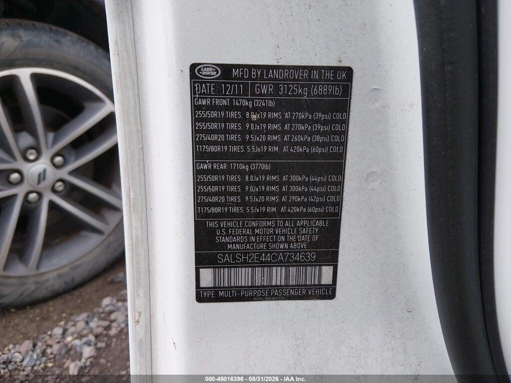 SALSK2D48CA759112 2012 LAND ROVER RANGE ROVER SPORT photo no. 12