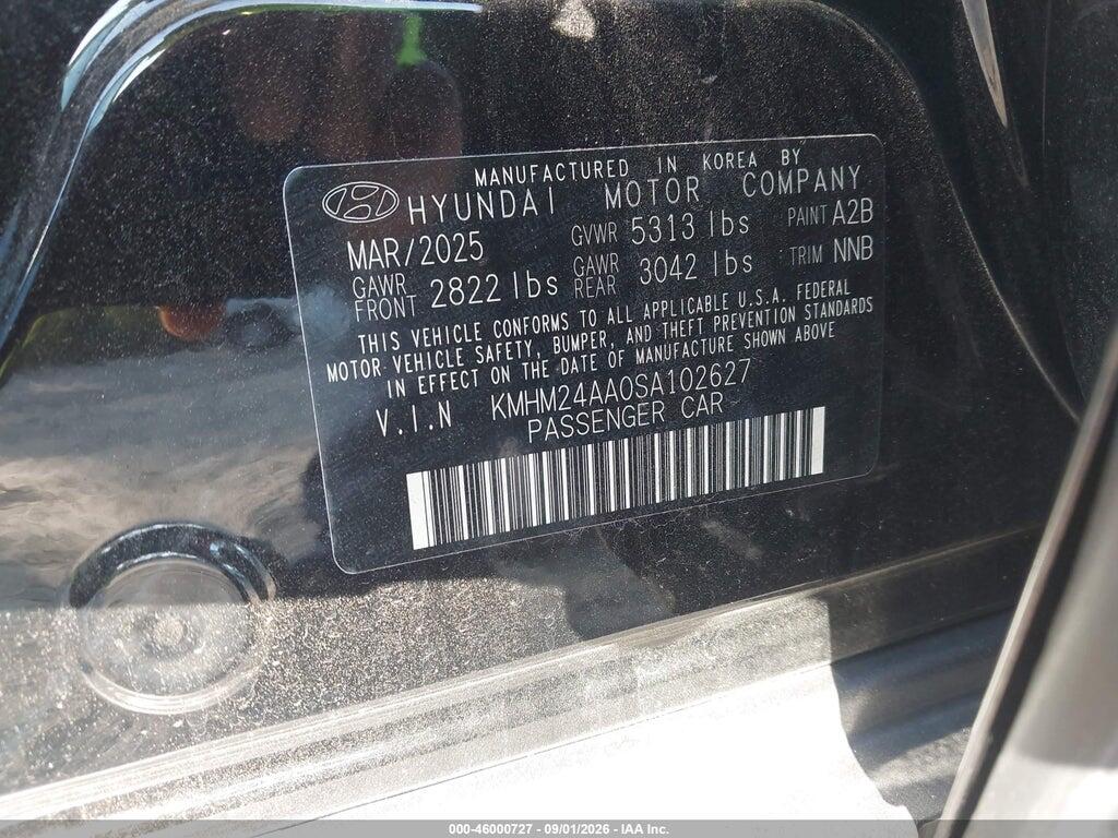 KMHM24AA0SA102627 2025 HYUNDAI IONIQ 6 photo no. 9